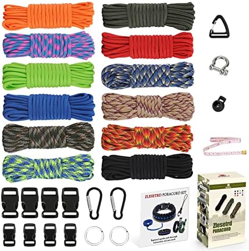 Комплет за нараквици Zlesetrd Paracord, 20 -от 552 Paracord комплет за правење Paracord Keychain Lanyard Dog Culle, со Paracord Book
