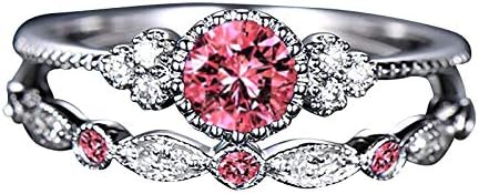 2023 Нов женски моден дијамантски прстен двојки накит 1 пар ringsвони сет со големина 8 прстени смола