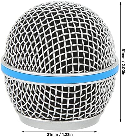 Микрофонска топка глава решетка на решетката, замена на главата на микрофон против оштетување на ветерници за одржување за бета58а