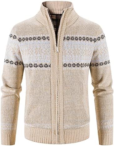 Машки плетен џемпер есен и зимска мода лабава кардиган топла лаптоп јакна џемпер со џемпер со долг ракав џемпер
