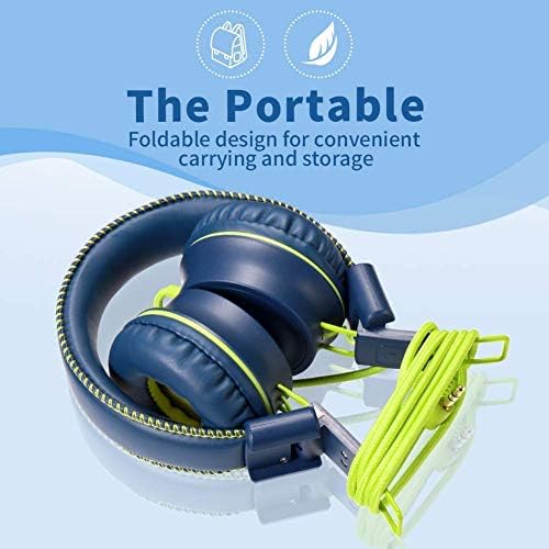 POWMEE Пакет М1&засилувач; М2 Деца Слушалки Жичен Слушалки За Деца, Преклопливи Прилагодливи Стерео Заплеткување-Слободен, 3.5 ММ Приклучок