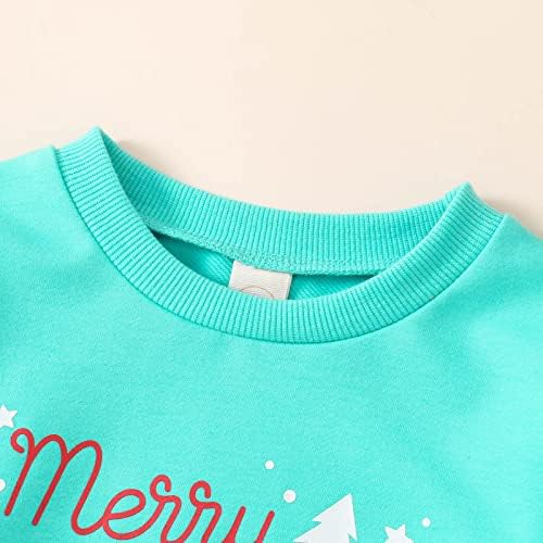 Дете за момчиња девојки девојки Божиќ со долг ракав, печати маица за џвакање маички врвови на бренд дуксери