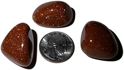 3PC Постави црвен златен камен 25-31мм Среден врвен квалитет Дополнителен сјај Спарли Тумбл и полиран лековит Кристален скапоцен камен