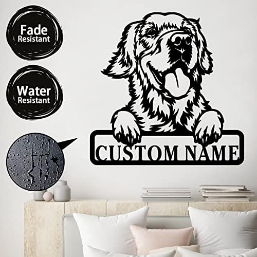 Rimego персонализиран метален знак за името на кучиња, знак за миленичиња и презиме за wallид, семеен знак, свадбени подароци за двојки