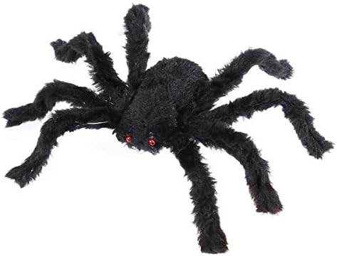 Didiseaon Ноќта на вештерките Спакнати пајаци Декорации: 2 парчиња 12 инчи реалистични гаден плишен лажен пајак влакнест застрашувачки
