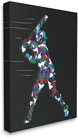 Бејзбол играч „Ступел индустрии“ Апстрактна замав платно wallидна уметност, дизајн од Аролин Вајдерхолд