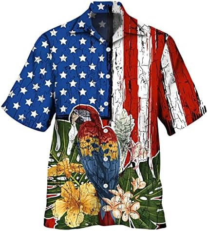 Миашуи Трико Боди Машки Пролет Лето Денот На Независноста Знаме Мода Обична Партија Плажа Лабава Печати Големи Мажи