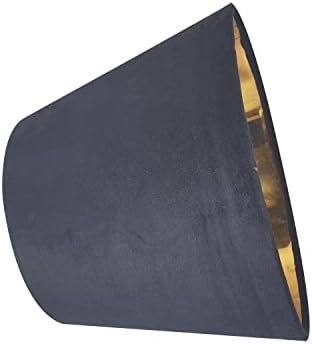Fielect Velvet ткаенина Златна ПВЦ за лампи за ламба и светло на подни 6.3 '' x 9.8 '' x 7.1 '', применлив штекер: E27/E14, црно