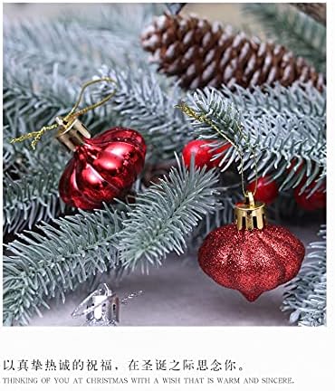 Орнамент за Божиќни топки - Сет на распрскувани украси од 18 пакувања, поставени, со декоративни приврзоци на дрвени starвездички,
