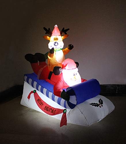 5 стапки долги осветлени Божиќни надуени Дедо Мраз и декорација на двор од ирваси