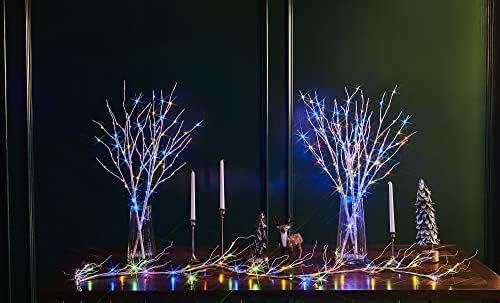 Хаируи Осветлена Бреза Венец Бранхс Батерија Управувана со 8 Функции Мулти Боја И Топли Бели Светла За Денот На Благодарноста Божиќ