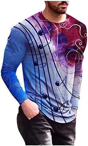 Мажи кошули Обичен долг ракав лето 3Д дигитално печатење графичка маица со кратки ракави блузи врвови мека удобна мета