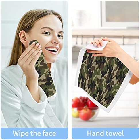Камуфлажата за миење на Алаза - пакет од 6, памучни крпи за лице, високо апсорбирачки и меки чувства на прсти