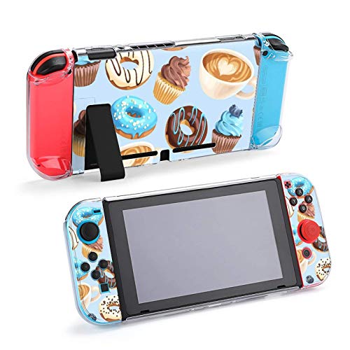 Случај за Nintendo Switch, Cafe and Blue крофни од пет парчиња поставени додатоци за конзола за куќиште на куќиште за куќиште за прекинувач