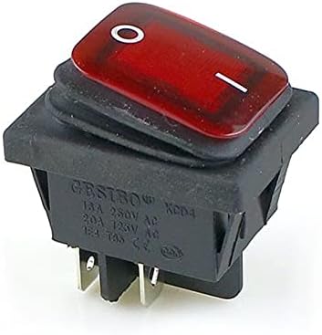 CEKGDB KCD4 црна црвена црвена зелена рокер водоотпорен прекинувач за прекинувач 2 Позиција на 4 пинови со светлина 16A 250VAC/20A