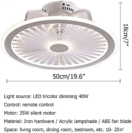 DLSixYi Тавански Вентилатор СО Осветлување, 40w Тенки Модерни LED Затемнувачки Далечински Управувач Осветлување На Таванот Со Вентилатор,