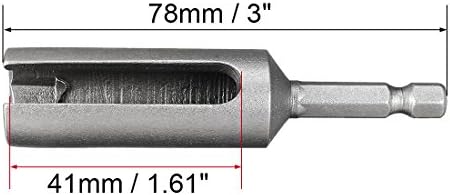 Возач на орев Uxcell 12mm, 1/4 Hex-промена на хексадецимален сноп-летен бит-алатка за клучеви за клучеви, должина од 3 инчи, должина