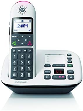 Motorola CD5011 Dect 6.0 безжичен телефон со машина за одговарање, блок за повик и засилување на јачината на звукот, бела, 1 слушалка