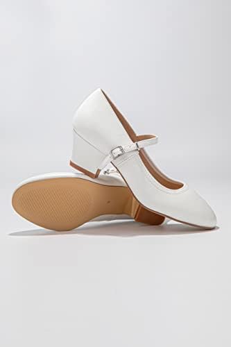 Babyond Ballroom Dance Shoes Womenените - Латинска салса затворена пети од 1920 -тите ретро забавни свадбени потпетици пумпи