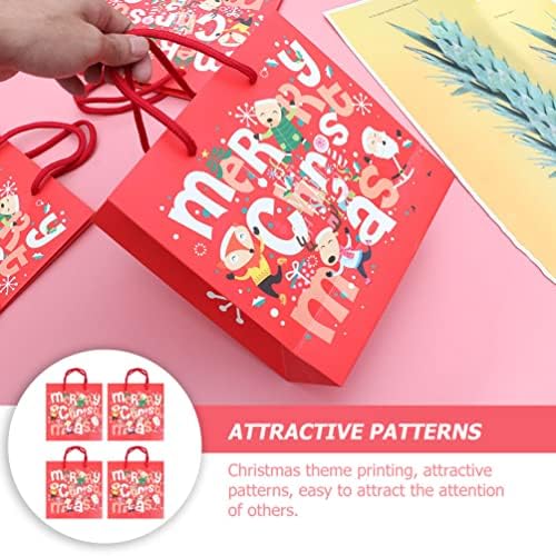 Besportble Кенди за подароци за бонбони 10 парчиња Божиќни хартиени торби за колачиња Кенди Кенди торбички за подароци со рачки