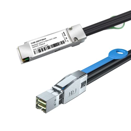 Alwong External Mini SAS HD SFF-8644 до QSFP хибриден SAS кабел, 0,5M/1.64ft 30awg 100-Ohm, за NetApp DS4243 DS4246 DS2246