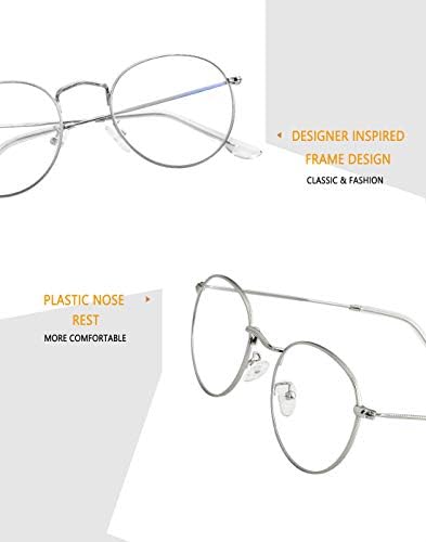 Курсан Блу Лајт Блокирачки Очила За Жени Мажи Ретро Тркалезни Проѕирни Очила За Леќи