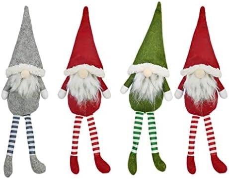 Aeiofu Mumed Gnome Божиќни украси Божиќни украси затворен домашен декор, сива зелена и црвена гном Божиќни украси Божиќни украси