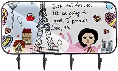 GueRotkr wallидни куки, висечки куки, лепливи куки за висина, Париз Ајфел кула Шарена шема