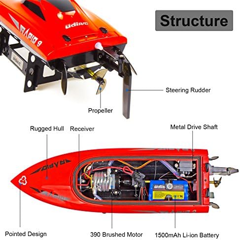 Cheerwing UDI 2.4GHz RC Racing Boat за возрасни 30 км/ч електронски далечински управувач со голема брзина за деца