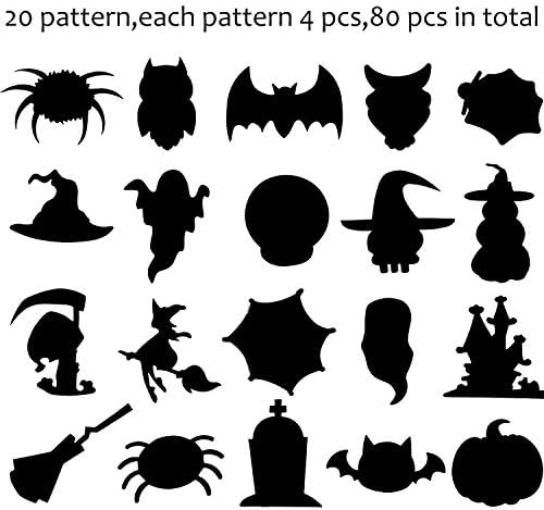 Diyasy Halloween Scratch Paper, 80 парчиња 20 Дизајн Меџик Виножито гребење на уметнички картички за деца занаетчиски занаетчии за Ноќта