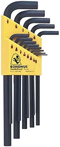 Bondhus 12137 сет од 13 хексадецимални L-Wrenches, долга должина, големини .050-3/8 “