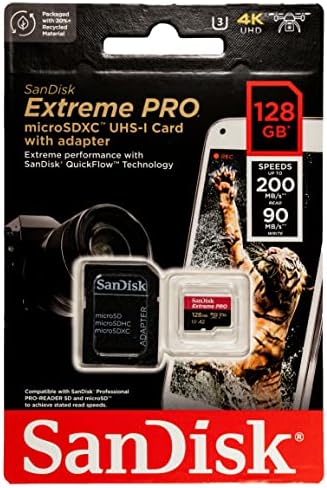 Sandisk Extreme Pro 128gb Мемориска Картичка ЗА Dji Беспилотни Летала Работи Со Avata и Очила 2 4k UHD A2 Класа 10 V30 U3 Пакет Со Сѐ Освен