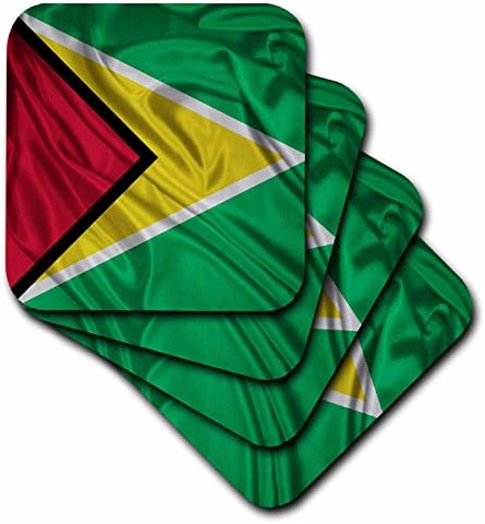 3dRose cst_31554_2 Знаме На Гвајана-Меки Подлоги, Комплет од 8