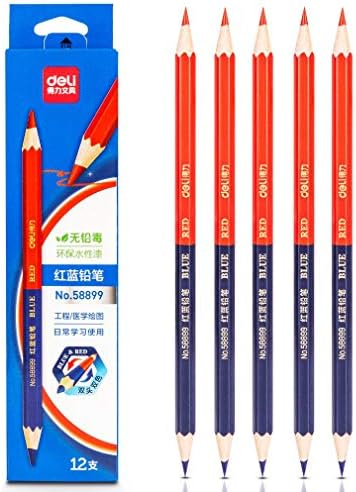 12 црвени и сини моливчиња со двојни тркалезни шипки за инженерство, медицина, обележување
