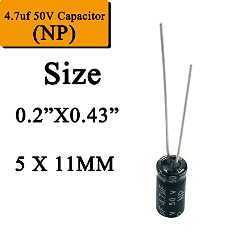 4,7UF 50V кондензатор, 20 парчиња 4,7UF кондензатори NP Биполарен не поларизиран кондензатор, 4,7UF, 50V Неполарен електролитички кондензатор