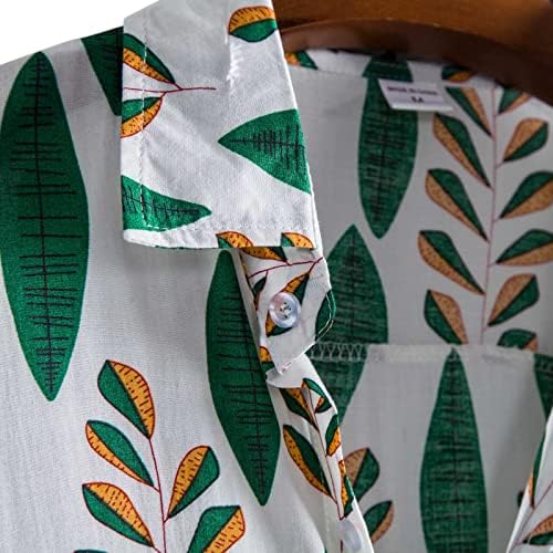 Машка кратка ракав Хавајска кошула Тропско печатење Обично копче надолу Алоха кошула лето плажа забава цветни кошули