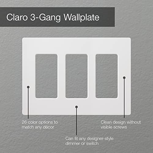 Lutron Claro 3 Gang Decorator/Rocker Wallplate, сјај, бадем | CW-3-Al