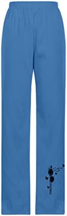 Gufesfенски женски капри панталони фустани, женски исечени памучни постелнини каприс панталони обични баги хареми панталони со џебови