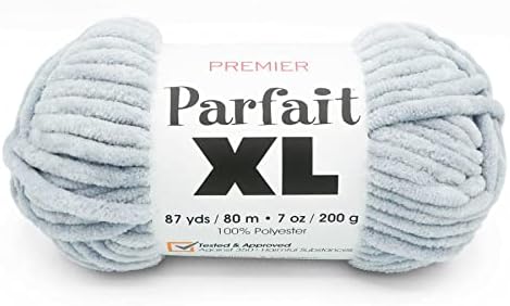 Премиер Parfait XL, Џамбо Тежина Предиво, Супер Мека Кадифен Шенил, Совршен За Пријатни Ќебиња И Плетење На Раката 2050-32 Магла