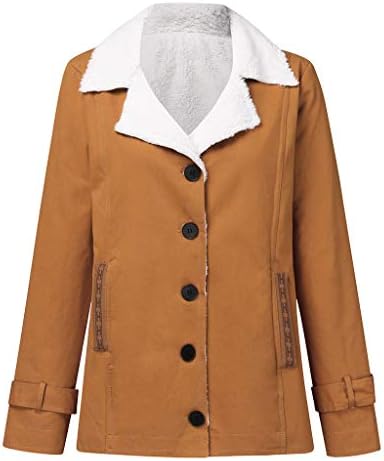 Женски палта Зимски палто Топло зимско лаптоп со еден гради со долги ракави плус големина на палто со палто со џебови со џебови