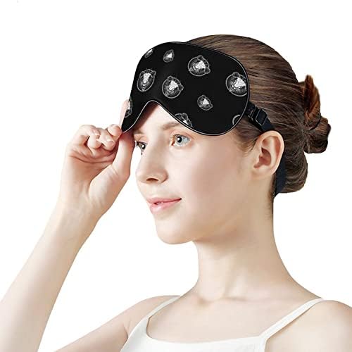 Бафомет глава за спиење маска за мека маска за очи за очите на ефективно засенчување на засенчување со еластична лента за прилагодување