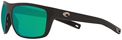 Поларизирани Квадратни Очила За Сонце За Мажи Од Коста Дел Мар, Мат Црно/Зелено Огледало Поларизирано-580ГР, 61 мм