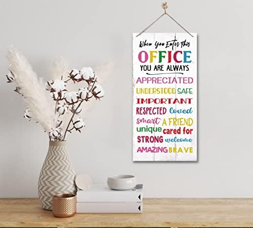Декор за мотивациони канцелариски знаци, кога ќе влезете во оваа канцеларија, виси од дрво знак за канцелариски декор, декор на