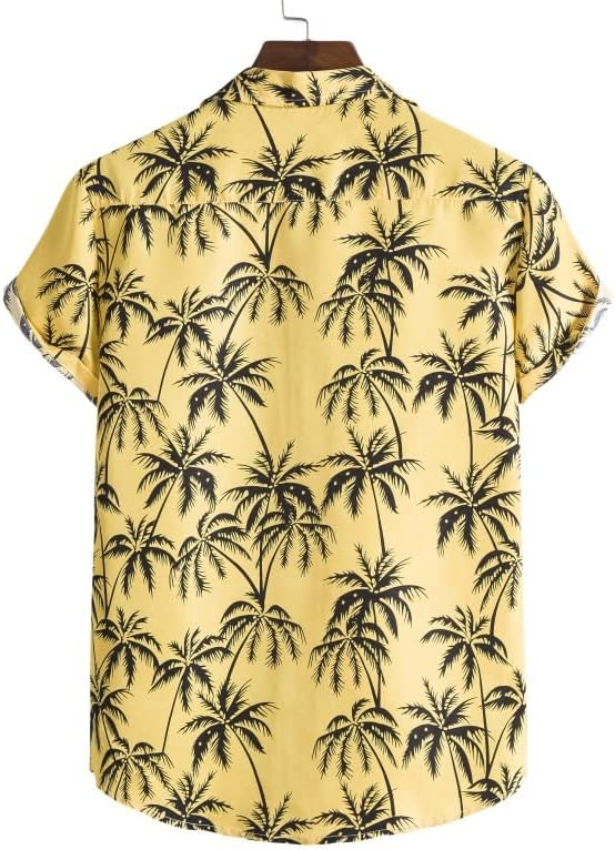 Hnkdd 2 парче одморалиште костум за машки хавајски кошула костум со краток ракав печатено лежерно копче надолу со кошула од шорцеви на плажа