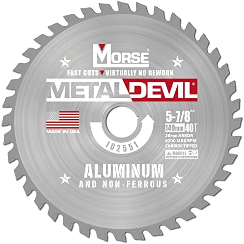 Morse Metal Devil CSM5884020FNFC, сечило за кружно пила, карбид, алуминиумско сечење, 5-7/8 инчи, 1 пакет