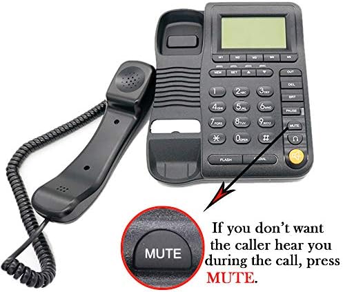 Телефонски центар Телефон со слушалки за откажување на бучава, jekavis J-P17 врзан телефон со лична карта на повикувач, фиксна канцеларија на домашни средства со слушалк