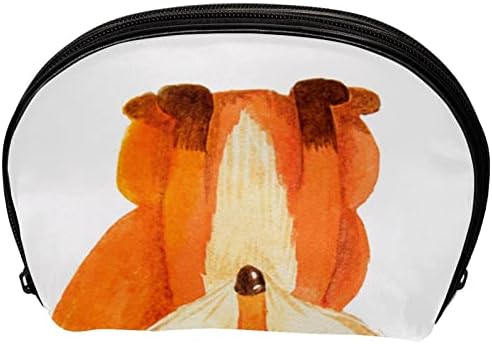 Патување Шминка Торба, Козметичка Торба Сочинуваат Организатор Случај, За Жени Чанта За Тоалети Додатоци Четки, Животните Лисица Цвет