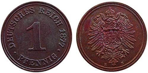 Германија 1 Фини 1877 Странски Копија Бакар Комеморативни Монети