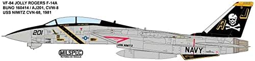 Вилингс Милспек Декл 1/48 САД морнарица Груман Ф-14А ТОМЦАТ ВФ-84 olоли Роџерс Пластичен модел Деклас MPEC48057