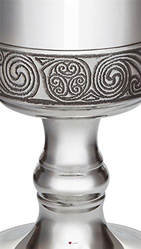 Јас Luv Ltd Wine Goblet Classic Blared Bowl на Stem Pewterware со дизајн на Kells идеален за гравура и идеален подарок за свадби